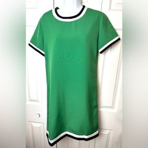 New MEEKAT ModCloth Vintage Inspired Bag Dress Kelly Green Shift Sheath NWT